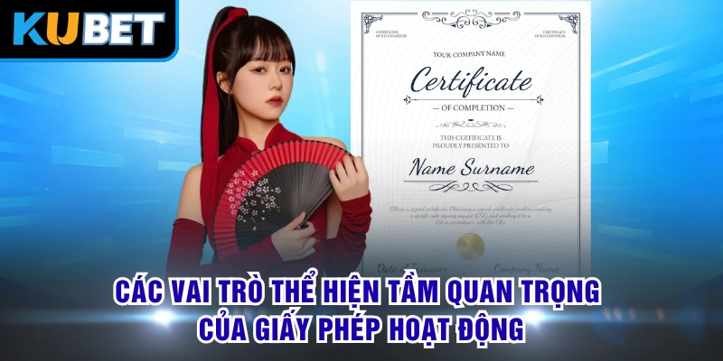Các vai trò thể hiện tầm quan trọng của giấy phép hoạt động